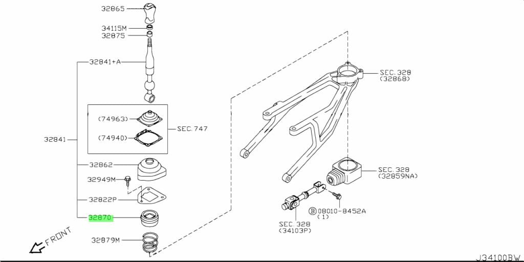 Z33/V35/Z34 shifter ball socket cup