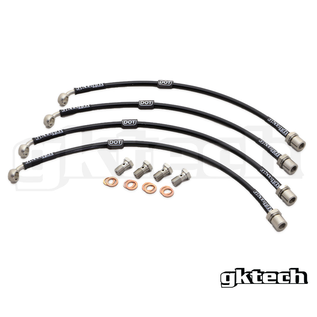 GKTECH S13 240sx Stainless Braided Brake Line Set – Front & Rear