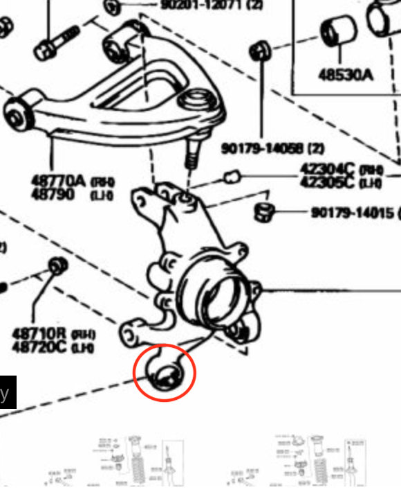 Toyota JZX100 Rear Knuckle Traction Arm Spherical Bearing