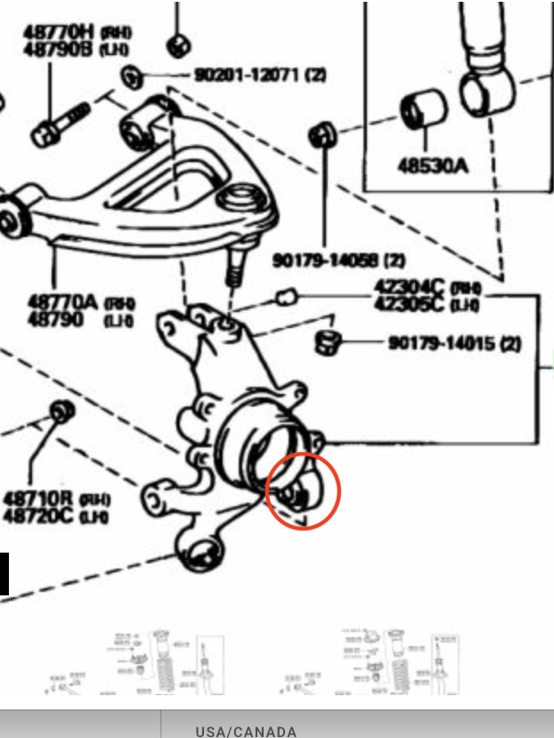 Toyota JZX100 Rear Knuckle Lower Arm Spherical Bearing